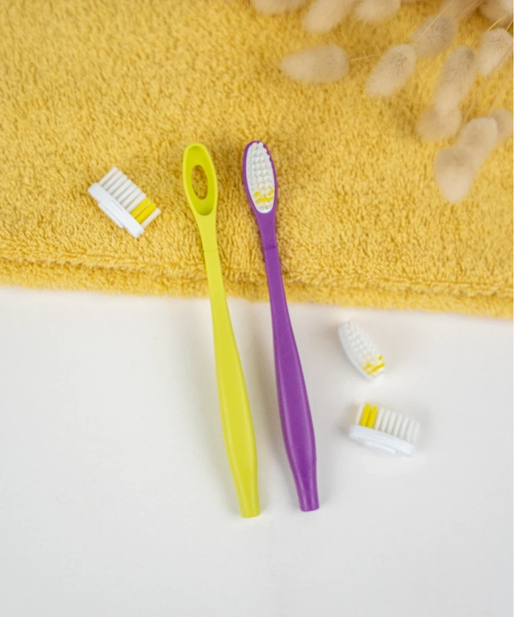 Pack 1 an - brosse à dents rechargeable pour enfant - 100% bioplastique