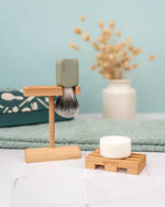 coffret barbe blaireau vert d'eau