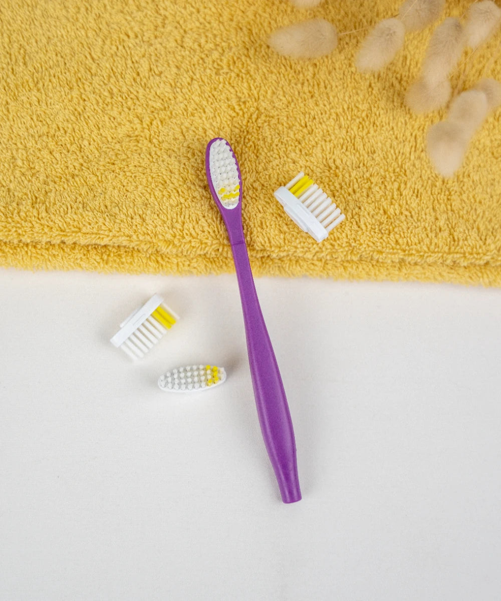 Pack 1 an - brosse à dents rechargeable pour enfant - 100% bioplastique