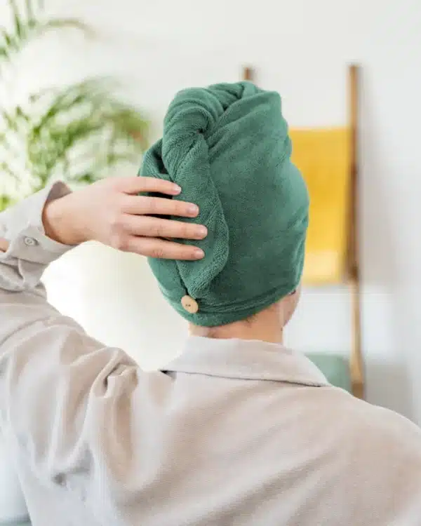 Serviette à cheveux en viscose de bambou - textile revalorisé