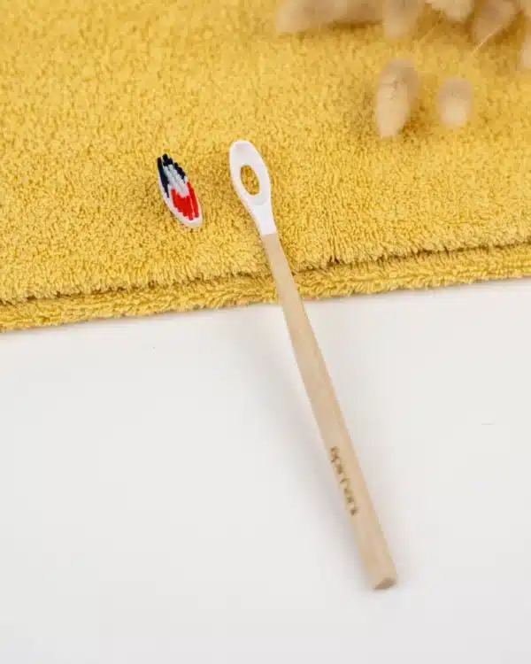 Brosse à dents en bois rechargeable - La Maline - Souple (BBR) - Blanc