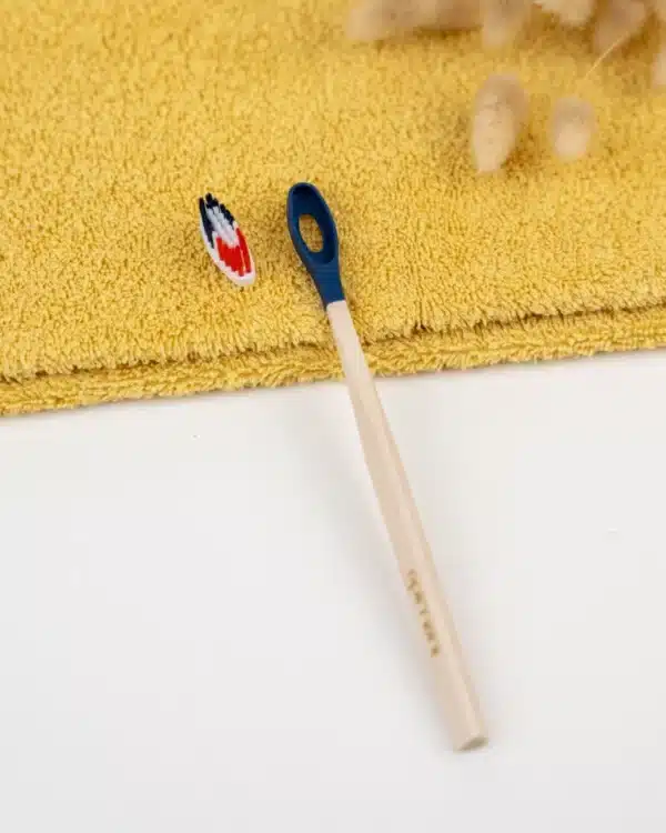 Brosse à dents en bois rechargeable - La Maline - Souple (BBR) - Bleu