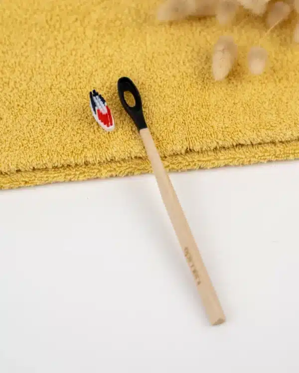 Brosse à dents en bois rechargeable - La Maline - Souple (BBR) - Noir