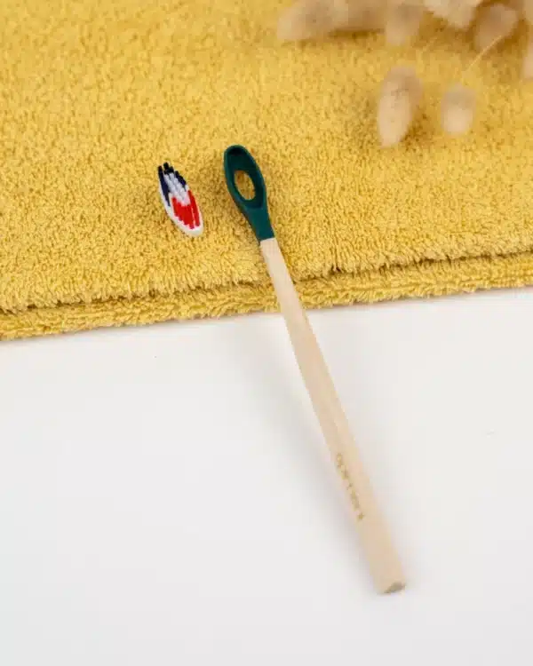 Brosse à dents en bois rechargeable - La Maline - Souple (BBR) - Vert