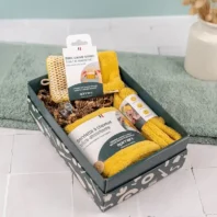coffret cadeau linge de bain jaune