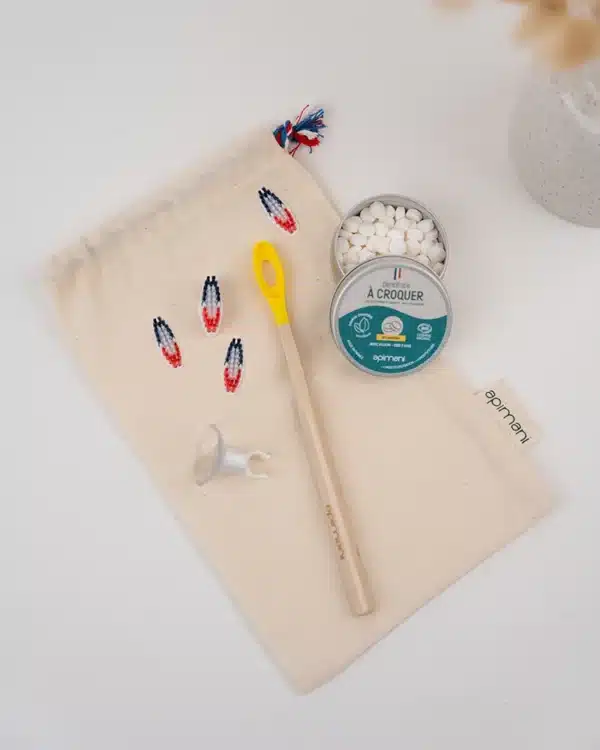 Kit cadeau « Super malin » - 1 an de brossage de dents - Jaune